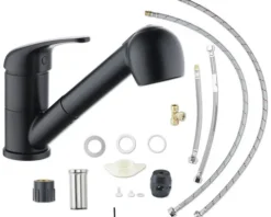 SERIES Niederdruckarmatur mit Handbrause IMAI schwarz matt