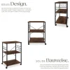 Servierwagen tectake Rugby inklusive 6 Haken, 65,5 x 45,5 x 88,5 cm Industrial Style Industrial Holz dunkel, rustikal