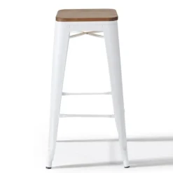 Set aus 4 Barhockern aus mattem Metall 43 x 43 x 76 cm - Oviala