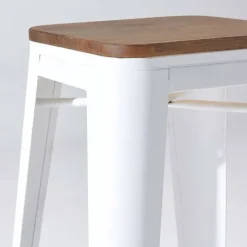 Set aus 4 Barhockern aus mattem Metall 43 x 43 x 76 cm - Oviala