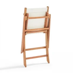 Set aus 2 klappbaren Textilene- und Holzstühlen 55 x 50 x 84 cm - Oviala