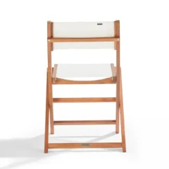 Set aus 2 klappbaren Textilene- und Holzstühlen 55 x 50 x 84 cm - Oviala