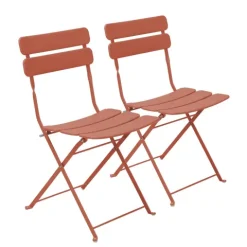 Set aus zwei Klappstühlen aus Stahl 81 x 42 x 48 cm - Oviala