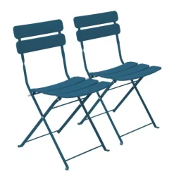 Set aus zwei Klappstühlen aus Stahl 81 x 42 x 48 cm - Oviala