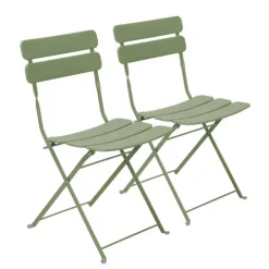 Set aus zwei Klappstühlen aus Stahl 81 x 42 x 48 cm - Oviala