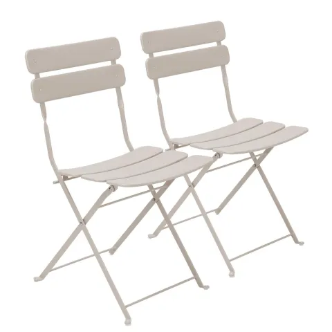 Set aus zwei Klappstühlen aus Stahl 81 x 42 x 48 cm - Oviala