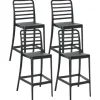 Set mit 4 Barstühlen SECEDA Kunststoff 2 in 1 Schwarz