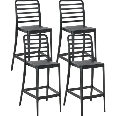 Set mit 4 Barstühlen SECEDA Kunststoff 2 in 1 Schwarz