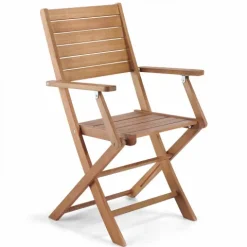 Set mit 2 klappbaren Armlehnenstühlen aus Eukalyptusholz 53 x 57 x 92 cm - Oviala