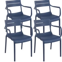 Set mit 4 Terrassensesseln aus Kunststoff 54 x 50 x 82 cm - Oviala