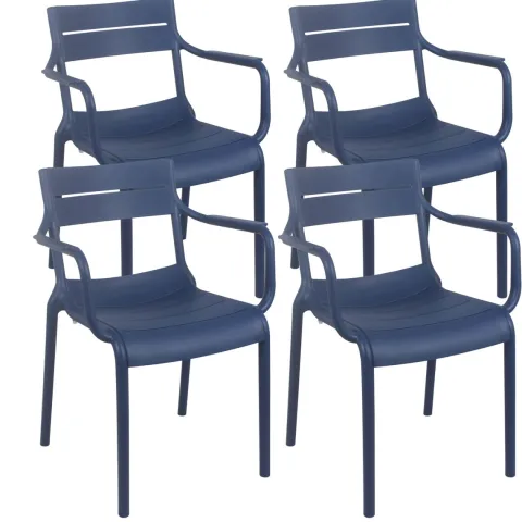 Set mit 4 Terrassensesseln aus Kunststoff 54 x 50 x 82 cm - Oviala