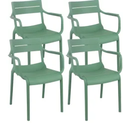 Set mit 4 Terrassensesseln aus Kunststoff 54 x 50 x 82 cm - Oviala