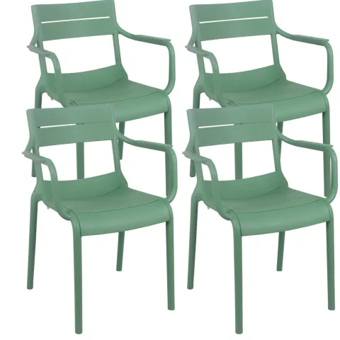 Set mit 4 Terrassensesseln aus Kunststoff 54 x 50 x 82 cm - Oviala