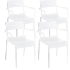 Set mit 4 Terrassensesseln aus Kunststoff 54 x 50 x 82 cm - Oviala