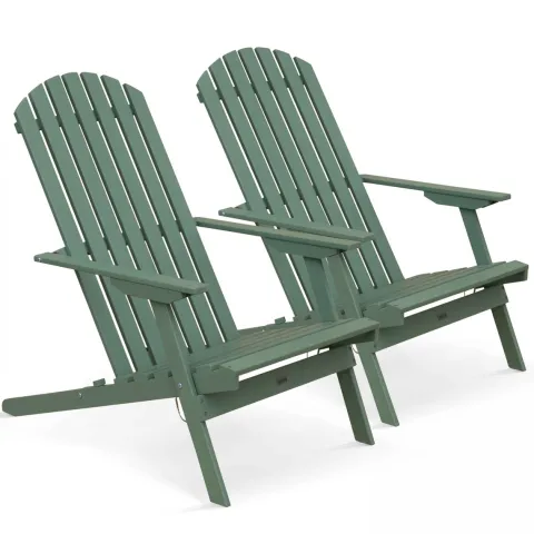 Set mit 2 verstellbaren Holzsesseln 59 x 84 x 95 cm - Oviala