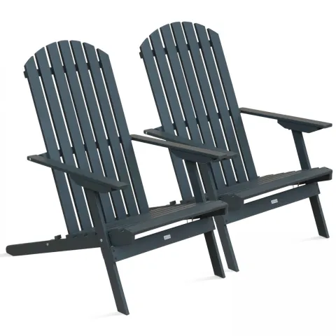 Set mit 2 verstellbaren Holzsesseln 59 x 84 x 95 cm - Oviala