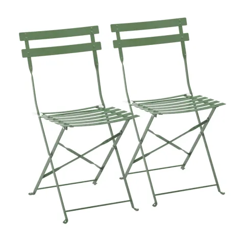 Set von 2 klappbaren Bistrostühlen 42 x 46 x 82 cm - Oviala