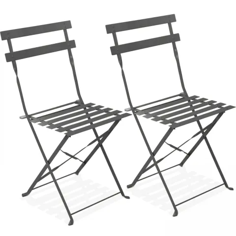 Set von 2 klappbaren Bistrostühlen 42 x 46 x 82 cm - Oviala