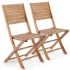 Set von 2 klappbaren Eukalyptusstühlen 53 x 48 x 92 cm - Oviala