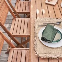 Set von 2 klappbaren Eukalyptusstühlen 53 x 48 x 92 cm - Oviala