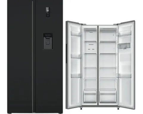 Side by Side Kühlschrank PKM SBS480NFWDBJ BxHxT 83 x 178,5 x 61 cm Kühlteil 276 l Gefrierteil 168 l schwarz