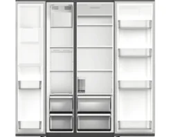Side by Side Kühlschrank Wolkenstein WSBS556NFICMEIX BxHxT 91,1 x 178 x 76,6 cm Kühlteil 372 l Gefrierteil 184 l silber