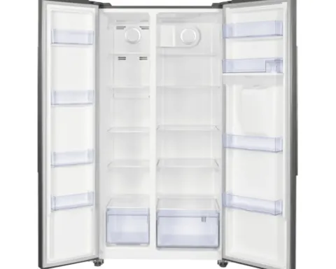 Side by Side Kühlschrank Wolkenstein WSBS518NFWDEIX BxHxT 90 x 177 x 66 cm Kühlteil 344 l Gefrierteil 185 l