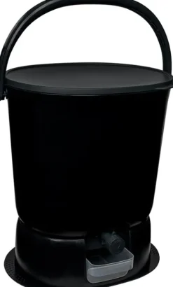 Skaza Bokashi Essential Biomülleimer Küche (15,3 Liter) + Base - Komposteimer Küche und Garten aus recyceltem Kunststoff - Starter Set + incl. 1 kg Fermentation Starter - Schwarz