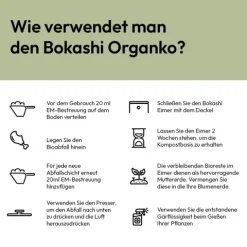 Skaza Bokashi Organko 2 | Preisgekrönter Küchenkompostbehälter aus recyceltem Kunststoff | 9.6 L | Starter Set für Küchenabfälle und Kompostierung | mit EM Bestreuung 1 kg | Creme Weiß