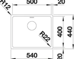 Spüle Blanco ANDANO 500-IF 540 x 440 mm edelstahl 522965