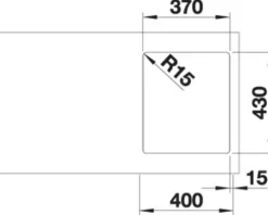 Spüle Blanco ANDANO 340-IF 380 x 440 mm edelstahl 522953