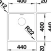 Spüle Blanco ANDANO 400-IF 440 x 440 mm edelstahl 522957