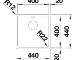 Spüle Blanco ANDANO 400-IF 440 x 440 mm edelstahl 522957