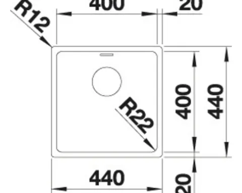 Spüle Blanco ANDANO 400-IF 440 x 440 mm edelstahl 522957
