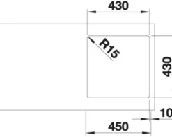 Spüle Blanco ANDANO 400-IF 440 x 440 mm edelstahl 522957