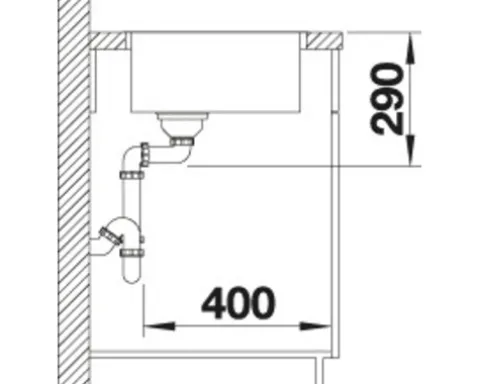 Spüle Blanco ANDANO 400-IF 440 x 440 mm edelstahl 522957