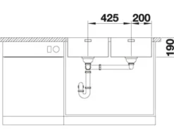 Spüle Blanco ANDANO 400/400-IF 865 x 440 mm edelstahl 522985