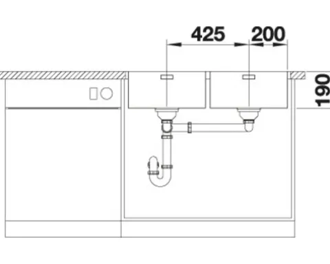Spüle Blanco ANDANO 400/400-IF 865 x 440 mm edelstahl 522985