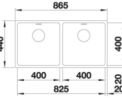 Spüle Blanco ANDANO 400/400-IF 865 x 440 mm edelstahl 522985
