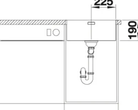 Spüle Blanco ANDANO 450-IF 490 x 440 mm edelstahl 522961