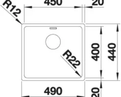 Spüle Blanco ANDANO 450-IF 490 x 440 mm edelstahl 522961