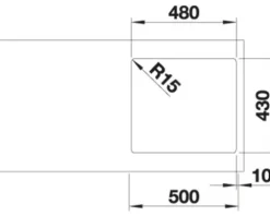 Spüle Blanco ANDANO 450-IF 490 x 440 mm edelstahl 522961