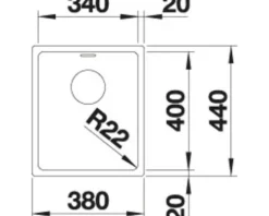 Spüle Blanco ANDANO 340-U 380 x 440 mm edelstahl 522955