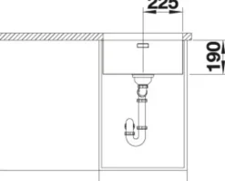 Spüle Blanco ANDANO 450-U 490 x 440 mm edelstahl 522963