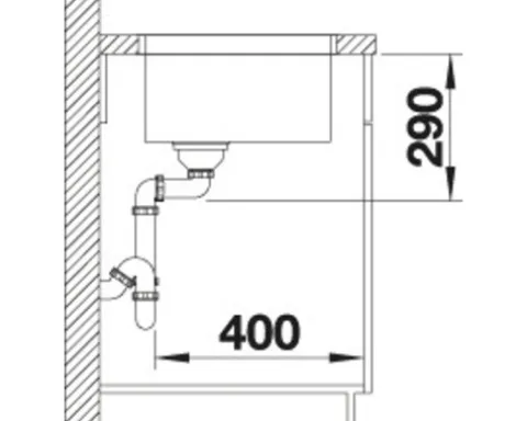 Spüle Blanco ANDANO 450-U 490 x 440 mm edelstahl 522963