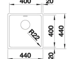 Spüle Blanco ANDANO 400-U 440 x 440 mm edelstahl 522959