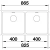 Spüle Blanco ANDANO 400/400-U 865 x 440 mm edelstahl 522987