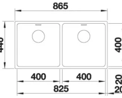 Spüle Blanco ANDANO 400/400-U 865 x 440 mm edelstahl 522987