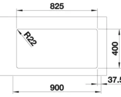 Spüle Blanco ANDANO 400/400-U 865 x 440 mm edelstahl 522987