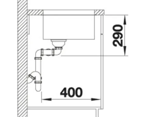 Spüle Blanco ANDANO 400/400-U 865 x 440 mm edelstahl 522987